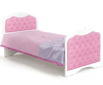 Кровать классик "Princess" №3 с кожаным изголовьем Кровать классик "Princess" №3 с кожаным изголовьем