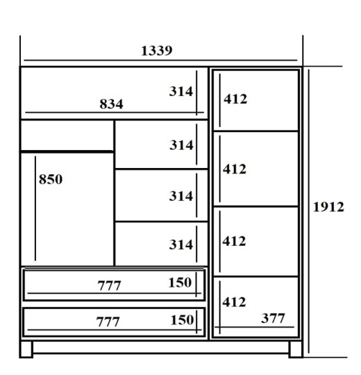 Шкаф 3-х дверный Альпина 11 с отсеком для книг Шкаф 3-х дверный Альпина 11 с отсеком для книг