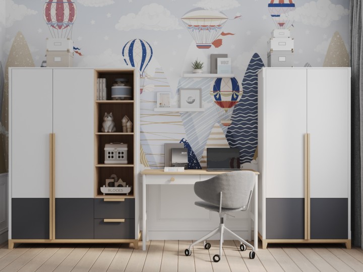 Шкаф 3-х дверный Альпина 11 с отсеком для книг Шкаф 3-х дверный Альпина 11 с отсеком для книг