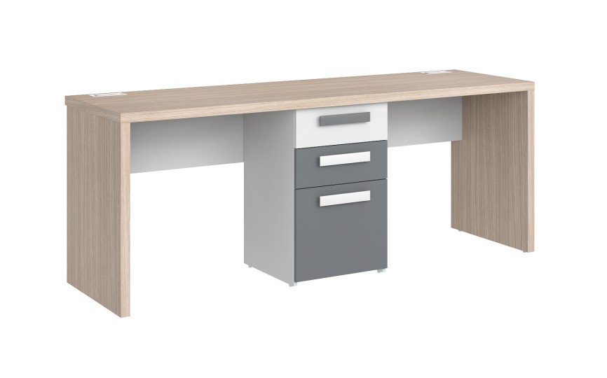 Стол Оксфорд на два рабочих места с тумбой