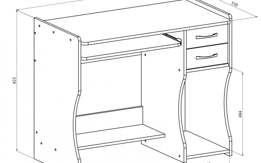 Стол компьютерный С-203 сосна винтер