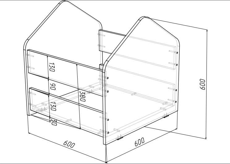 Ящик для игрушек Сказка цветной ДС-4/2
