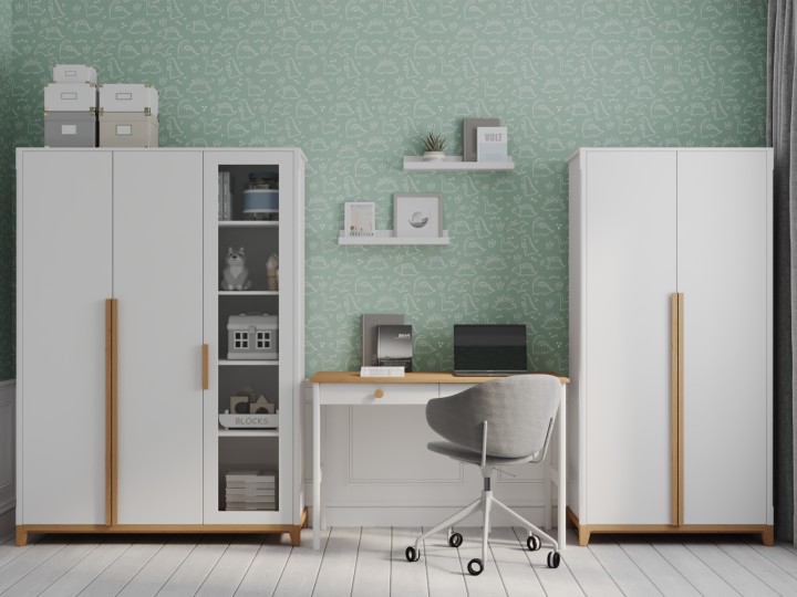 Шкаф 3-х дверный Альпина 12 с застекленным отсеком для книг Шкаф 3-х дверный Альпина 12 с застекленным отсеком для книг