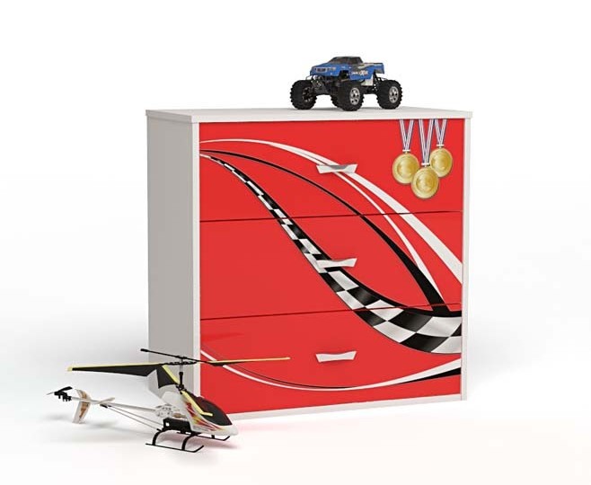 Комод "Formula" красный для мальчика