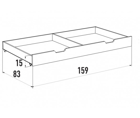 Выкатной ящик для кровати Домик Сказка ДС-2