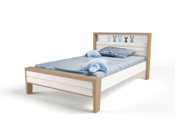 Кровать №2 с мягким изножьем MIX BUNNY голубой, 190х120 см