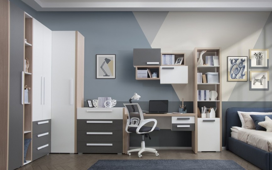 Стол прямой Оксфорд с ящиками