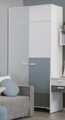 Шкаф 2-х дверный многофункциональный Либерти Уайт Ш2.М