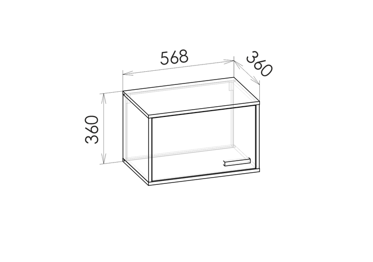 Навесной шкаф "Либерти Блэк" универсальный