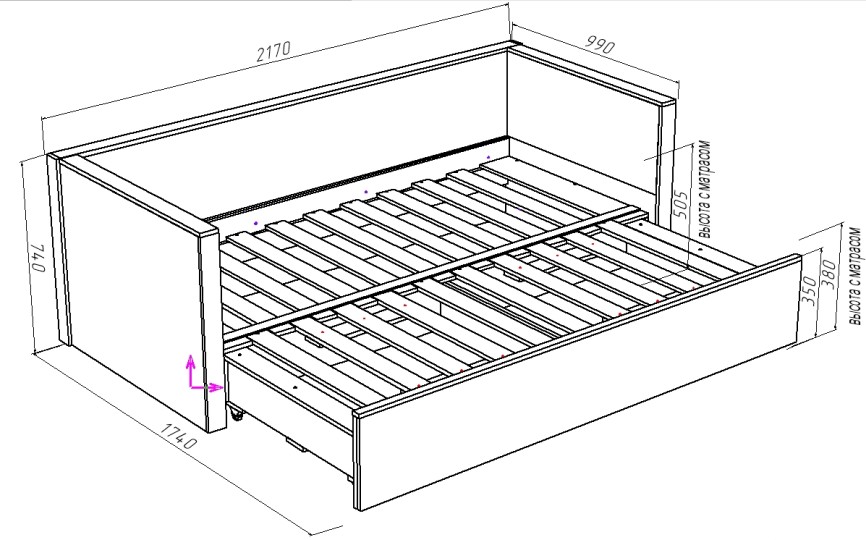 Кровать мягкая раздвижная Барселона