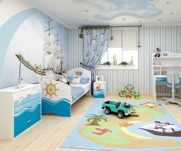 Детская комната "Ocean" белая для мальчика