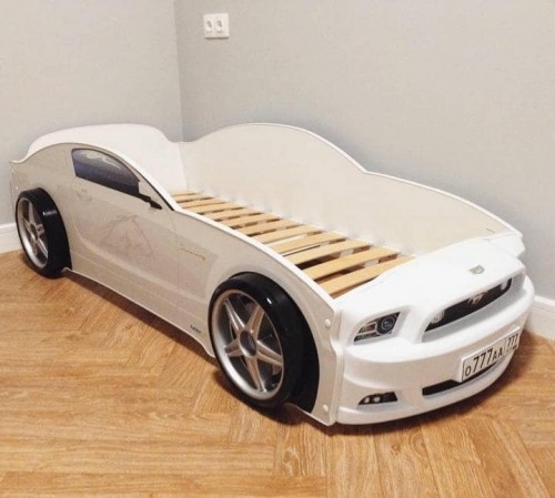 Кровать-машина "Мустанг-Plus", белая