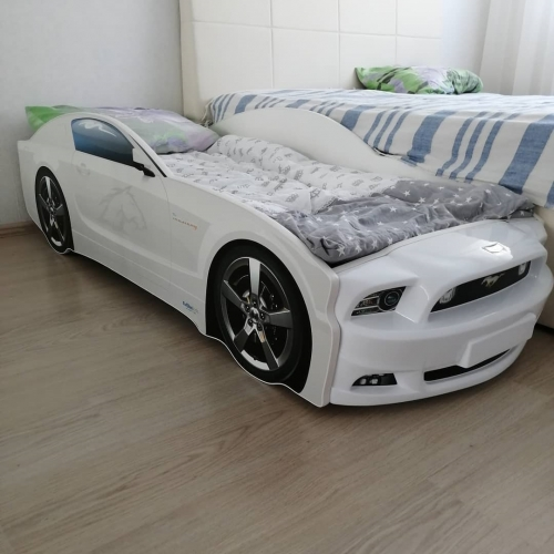 Кровать-машина "Мустанг-Plus", белая