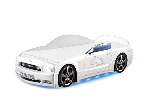 Кровать-машина "Мустанг-Plus", белая