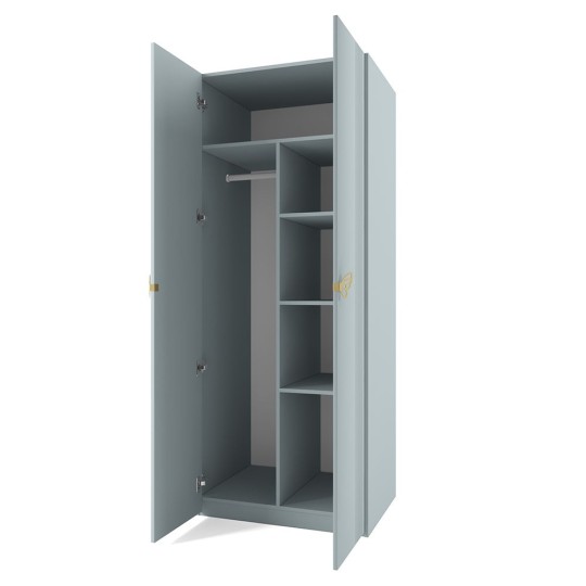 Шкаф с полками и штангой 2-х дверный Мишель Фрост Шкаф с полками и штангой 2-х дверный Мишель Фрост