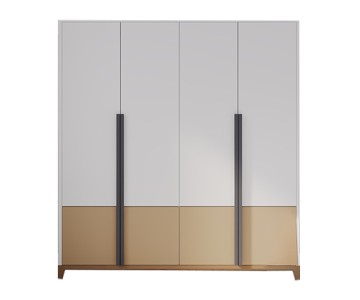 Шкаф 4-х дверный Альпина 15, с бежевой вставкой