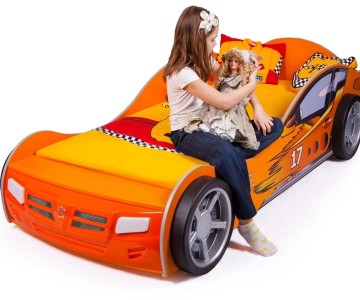 Кровать машина "Champion" оранж. (спал.место 190х90 или 160х90см)