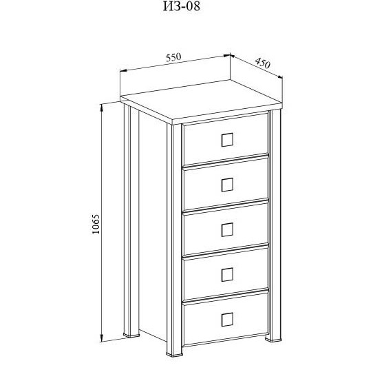 Комод высокий Изабель ИЗ-51К