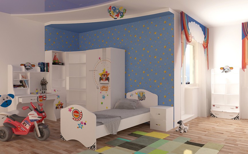 Детская комната "Sport" белая для мальчика Детская комната "Sport" белая для мальчика