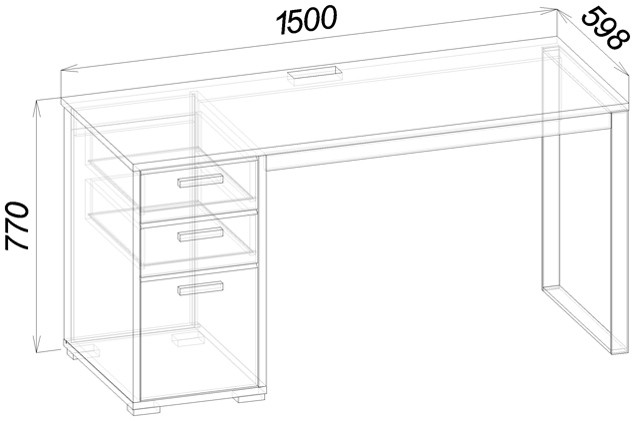 Стол прямой "Карбон" (универсальный)