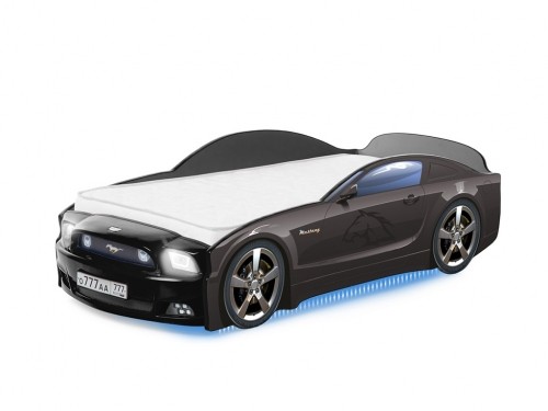 Кровать-машина "Мустанг-Plus", черная