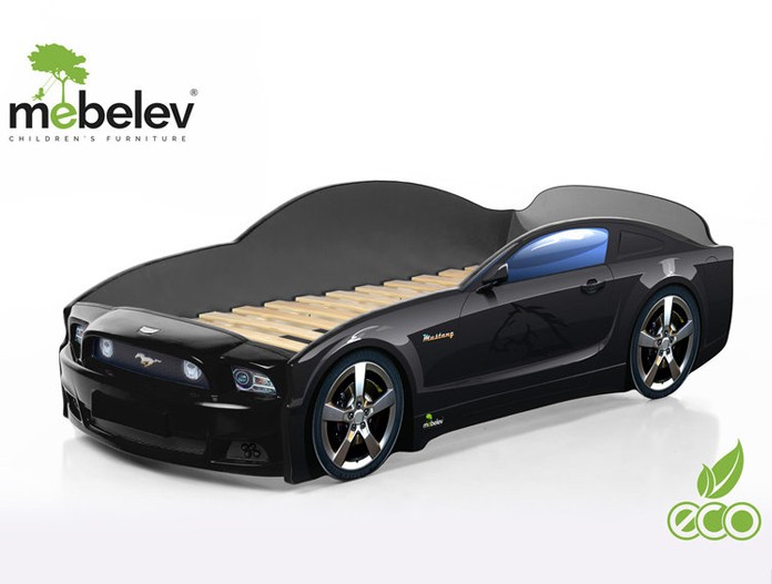 Кровать-машина "Мустанг-Plus", черная