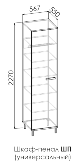 Шкаф-пенал (универсальный) Колледж ШП