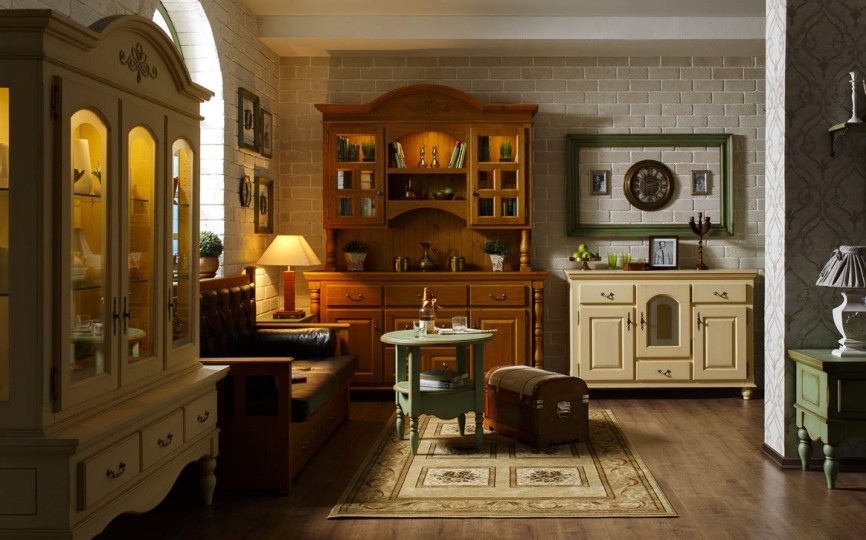 Комод Бьёрт с окном на круглых ножках 1-13