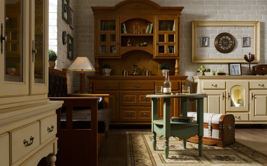 Комод Бьёрт с окном на круглых ножках 1-13