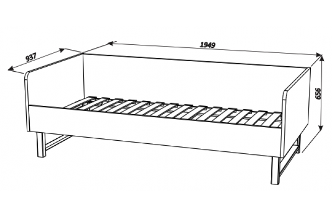 Кровать "Два плюс Два" корпус дуб ирландский/фасад Сан-леон