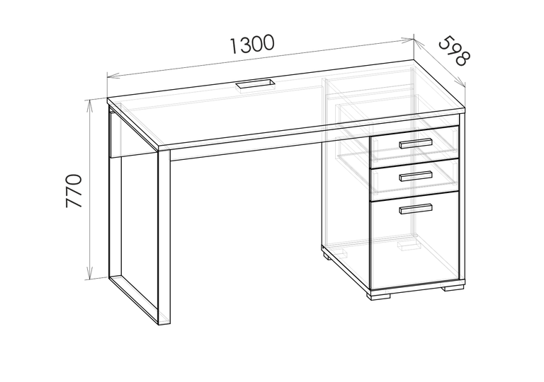 Стол прямой "Liberty White" универсальный