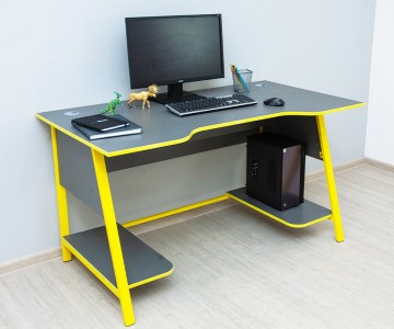 Компьютерный стол "Бафф" серый 