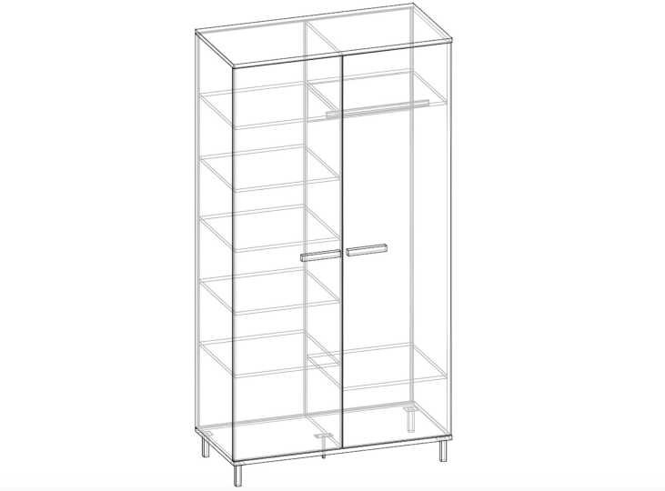 Шкаф 2-х створчатый Колледж Ш2 Шкаф 2-х створчатый Колледж Ш2