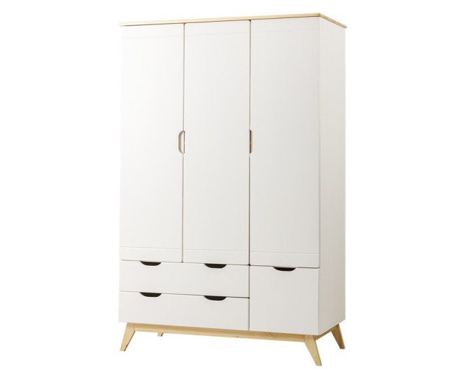 Шкаф трехдверный высокий на ножках  Тимберика Кидс N4