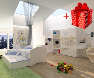 Детская комната "Bears" белая для двоих детей