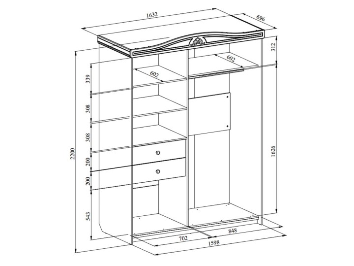 Шкаф-купе Ассоль Плюс АС-20 Шкаф-купе Ассоль Плюс АС-20