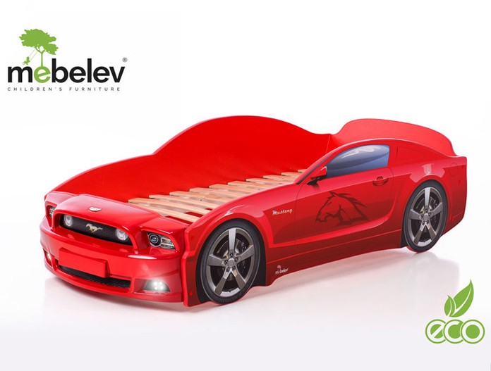Кровать-машина "Мустанг-Plus", красная