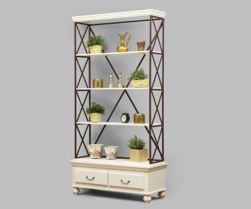 Стеллаж кованый Валенсия 2-48 с ящиками на круглых ножках Стеллаж кованый Валенсия 2-48 с ящиками на круглых ножках