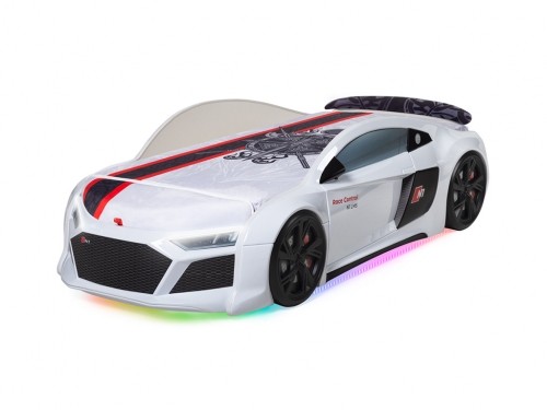 Кровать-машина N1 AUDI со встроенным матрасом белая Кровать-машина N1 AUDI со встроенным матрасом белая
