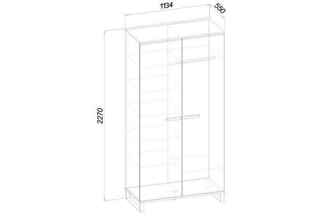 Шкаф 2-х дверный "Карбон"