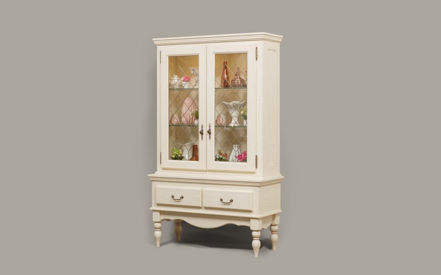 Стеллаж застекленный Бьёрт на высоких ножках 1-16