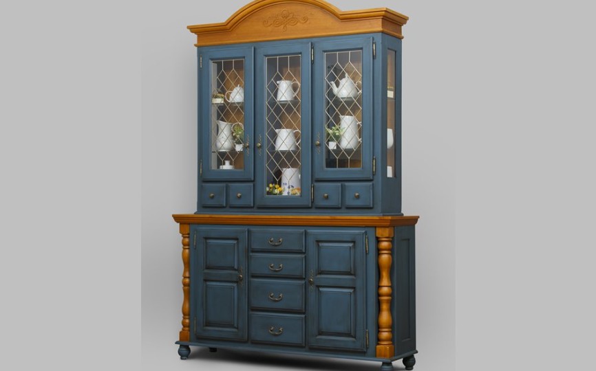 Сервант трехдверный Валенсия 2-49 на круглых ножках