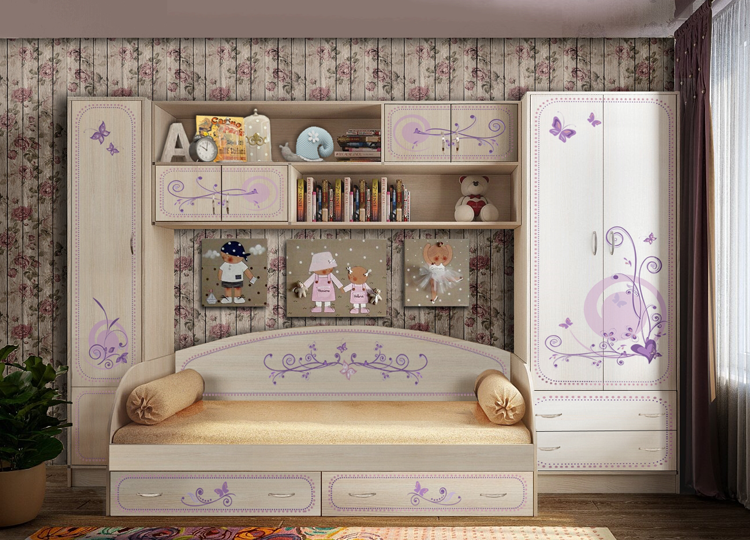 Детская готовая комната 2 "Фанки Кидз Лилак".