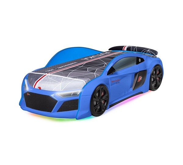 Кровать-машина  N1 AUDI со встроенным матрасом синяя 