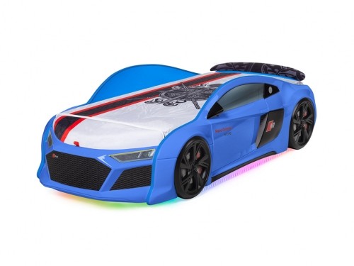 Кровать-машина  N1 AUDI со встроенным матрасом синяя 