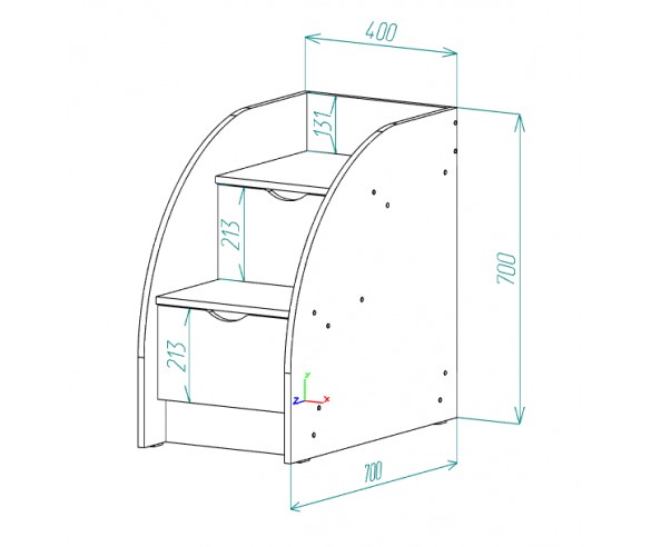 Лестница-комод Фанки Кидз 13/19 СВ малая