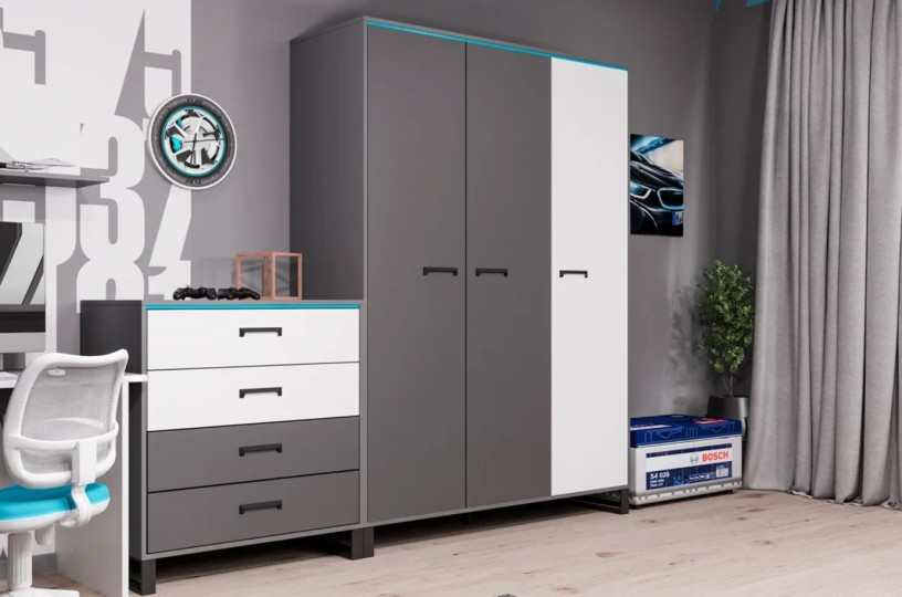 Шкаф 3-х дверный "Карбон"