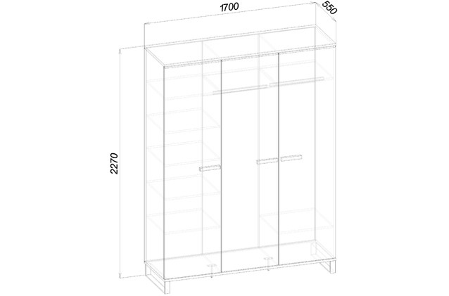 Шкаф 3-х дверный "Карбон"
