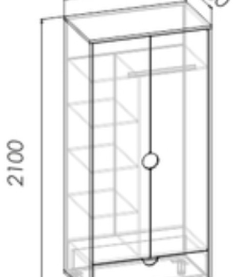 Шкаф 2-х дверный "BARNEY PINK"