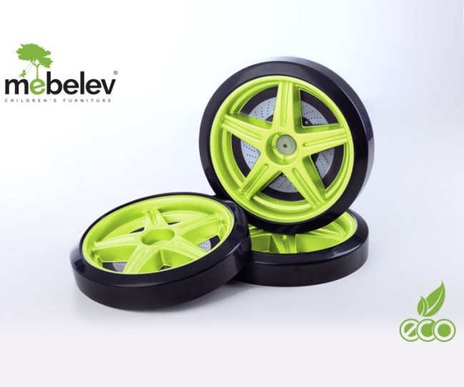 Объемные пластиковые колеса для серии Light, Ауди А-4 и Камаро-М (комп. 2шт) Зеленый